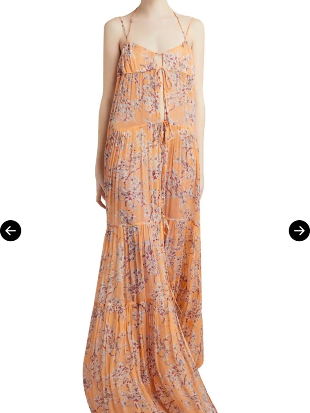 CINQ À SEPT 
Alina Trailing Orchid Tiered Maxi Cover-Up Dress size M/L